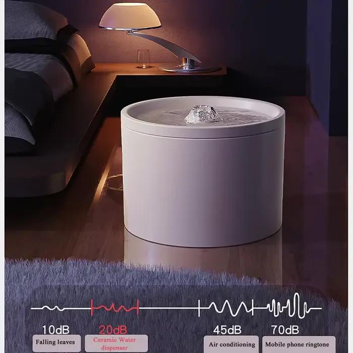 Fontaine d'eau en céramique pour chat, 33,82 oz/1l, distributeur automatique Super silencieux pour a