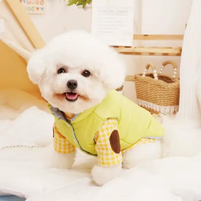 Vêtements en coton doux pour chien, chemise chaude à carreaux pour chien, pull de luxe pour chiot, c