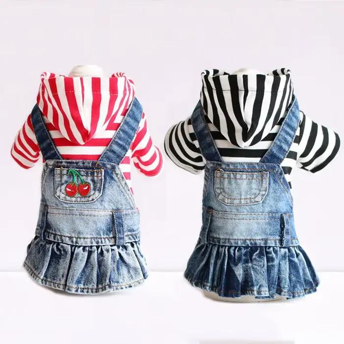 Jupe en jean pour chiens et chats, vêtements en coton pour petits chiens, sweat à capuche pour chiot