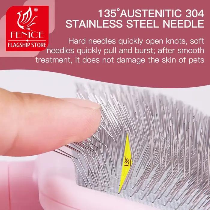 Fenice – peigne professionnel pour chien, brosse non nouée, aiguille dure et douce colorée, épilateu