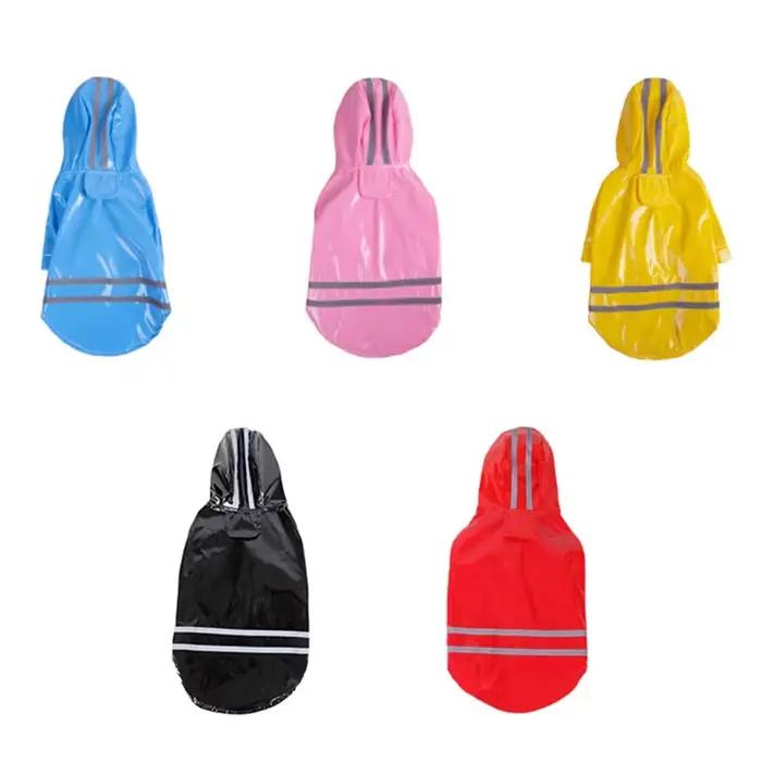 Vêtements pour chiens imperméables à capuche bande réfléchissante chiens manteau de pluie vestes imp