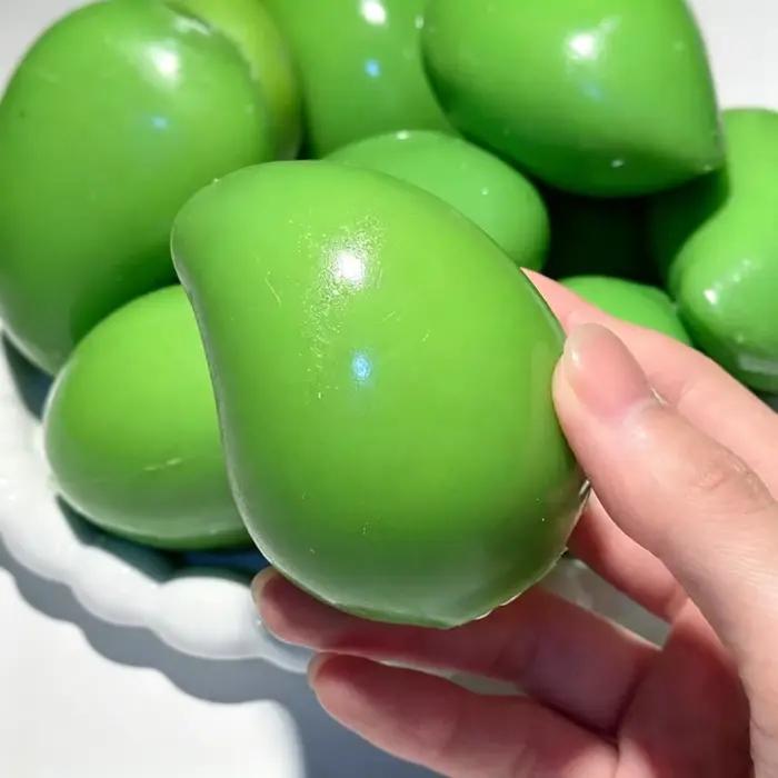 Balle anti-stress mangue croustillante faite à la main, jouet à presser, balle sensorielle mangue qu