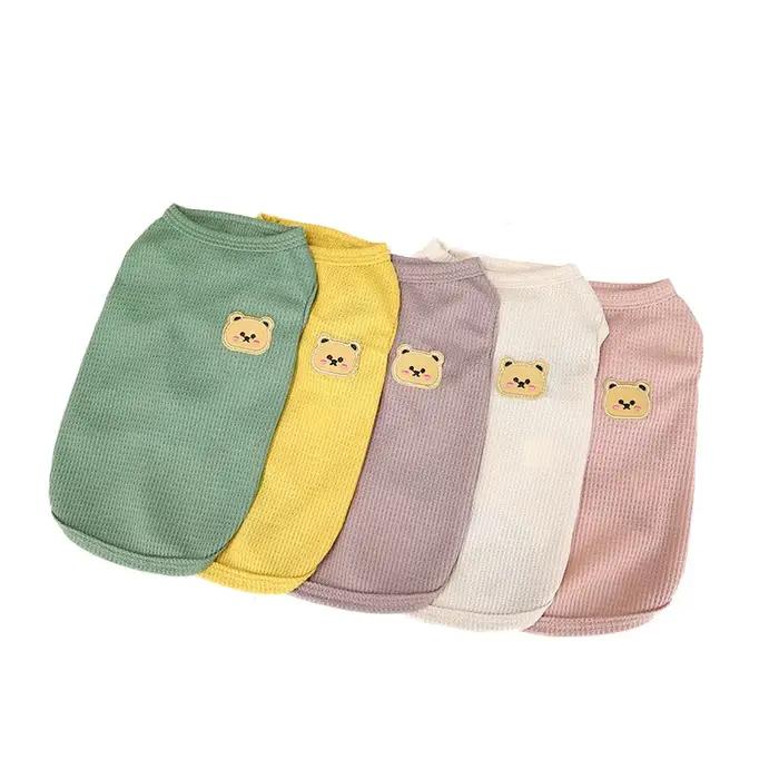 Vêtements pour animaux de compagnie chat imprimé ours gilet chiot chaton col rond sans manches T-shi