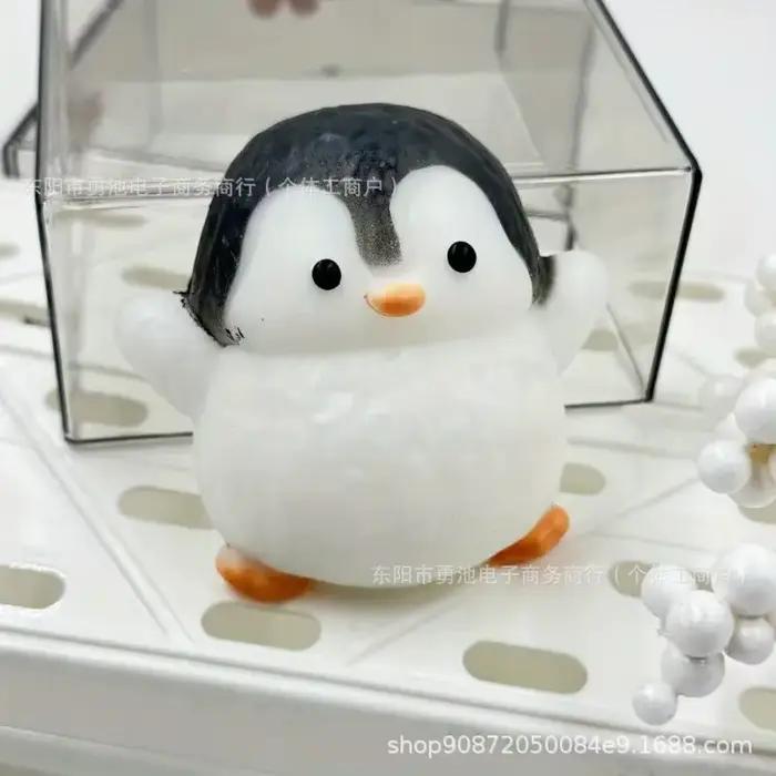 Jouet anti-stress créatif en gel souple en forme de pingouin de dessin animé, à rebond lent, pour un