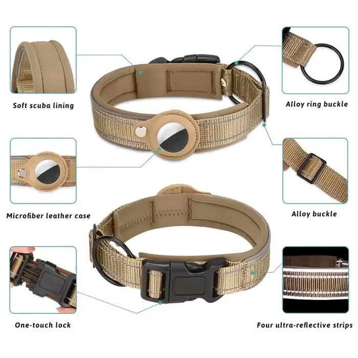 Collier Anti-perte pour chien, étui de protection Airtag étanche, collier réfléchissant pour animaux