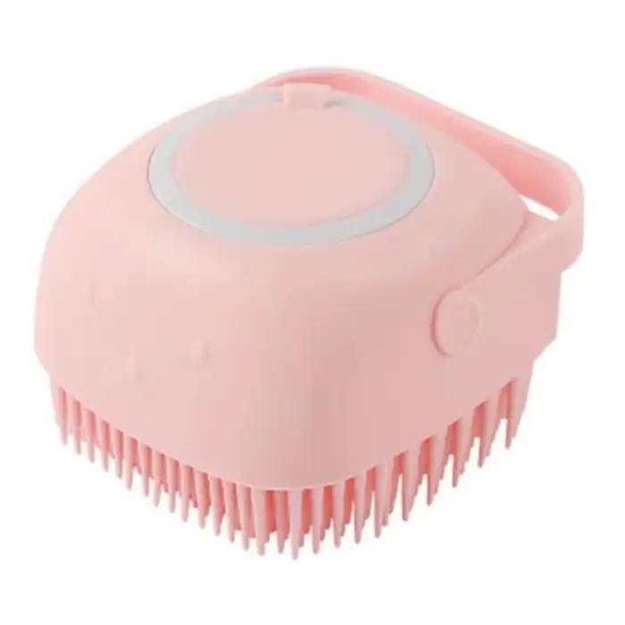 Brosse de bain pour chien, brosse de Massage pour animaux de compagnie, distributeur de shampoing, b