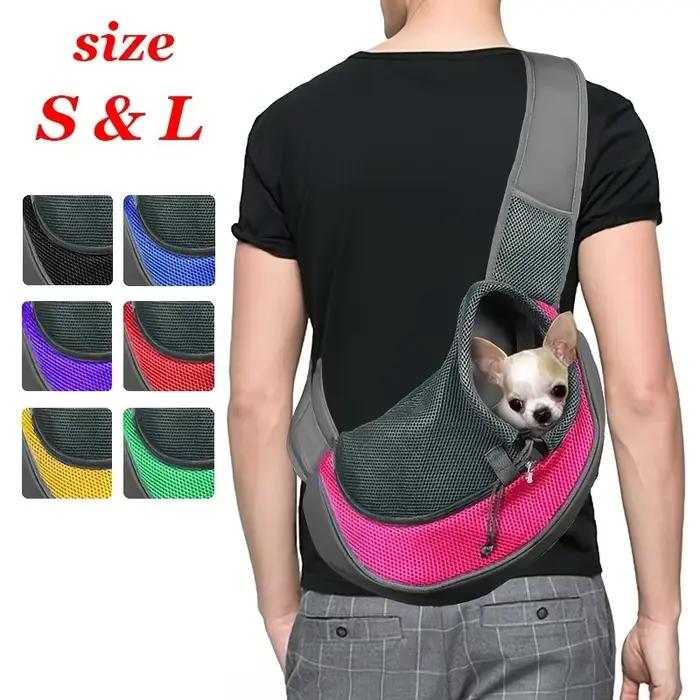Sac à dos pour chien, 1 pièce, sac à bandoulière de voyage en maille respirante pour chiot chat rand