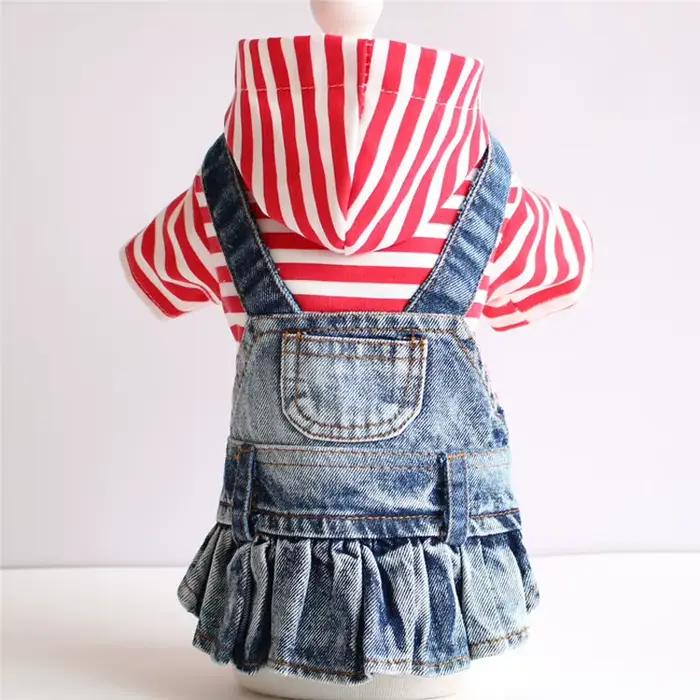 Jupe en jean pour chiens et chats, vêtements en coton pour petits chiens, sweat à capuche pour chiot