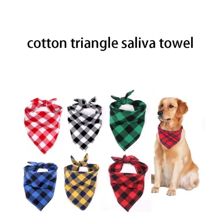 Classique rouge noir Plaid chien Bandana chat chiot foulard chien accessoires animal de compagnie fo