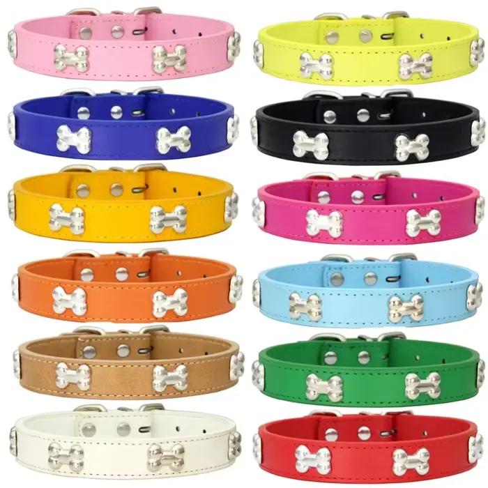 Colliers durables en cuir d'os pour chien, chiot, carlin, pour petit et grand chien, Chihuahua, acce
