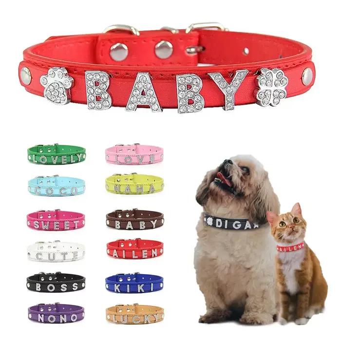 Colliers pour chiots en strass scintillants, personnalisés pour petits chiens, chats, Chihuahua, col