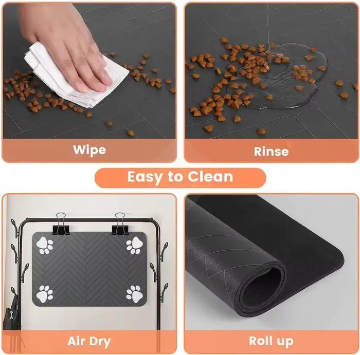 S (petit chaton)、 M、L tapis d'alimentation absorbant pour animaux de compagnie