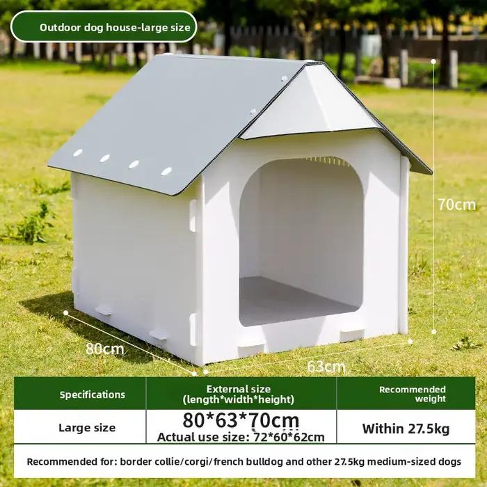 Nichoir extérieur pour chien, imperméable, résistant aux intempéries et aux rayons UV, pour chiens de taille moyenne, abri de cour extérieur, chenil rural