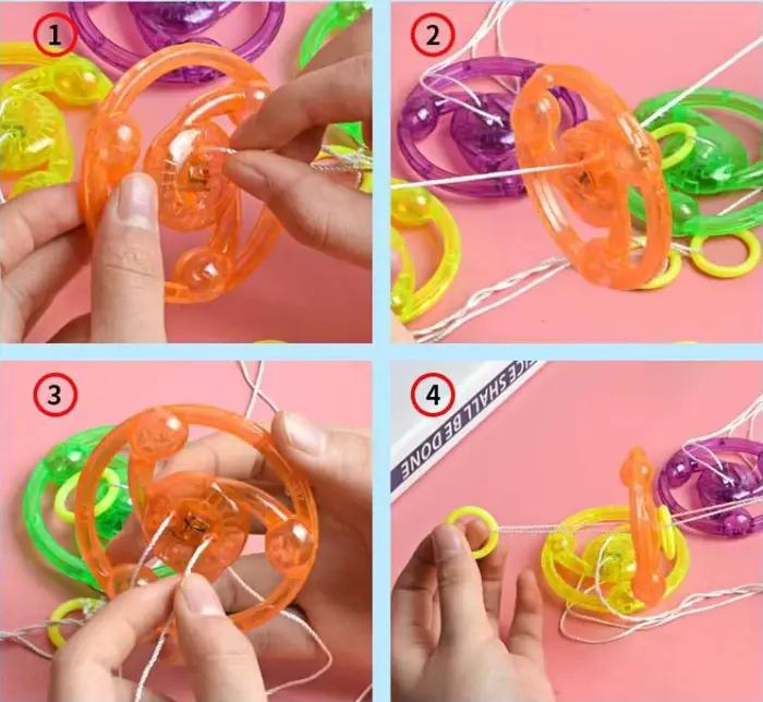 3/6/9 pièces Nouveaux Jouets Lumineux à Tirer à la Main, Jouets à Corde Lumineuse Clignotante, Jouets LED, Jouets Gyroscopiques Clignotants Nouveauté, Cadeaux