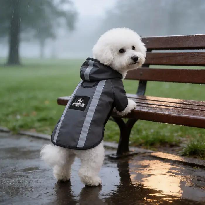 Imperméable noir pour chiens au printemps et en été. À utiliser pendant les saisons pluvieuses. Convient aux