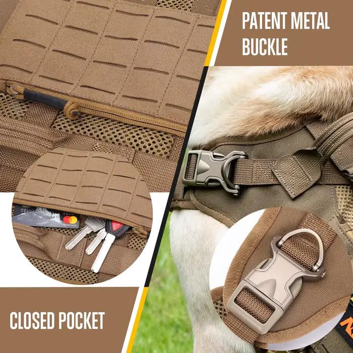 Harnais tactique réglable KQP anti-traction pour chien