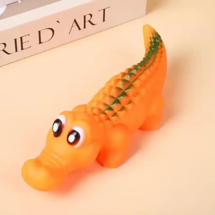 Jouet pour chien en caoutchouc crocodile qui couine