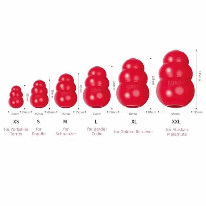 Nouveaux jouets classiques pour chiens Kong : jouet à mâcher en caoutchouc remplaçable avec remplissage de friandises