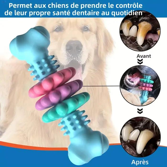 Jouet à mâcher indestructible pour chiens agressifs - Caoutchouc thermoplastique durable avec motif géométrique