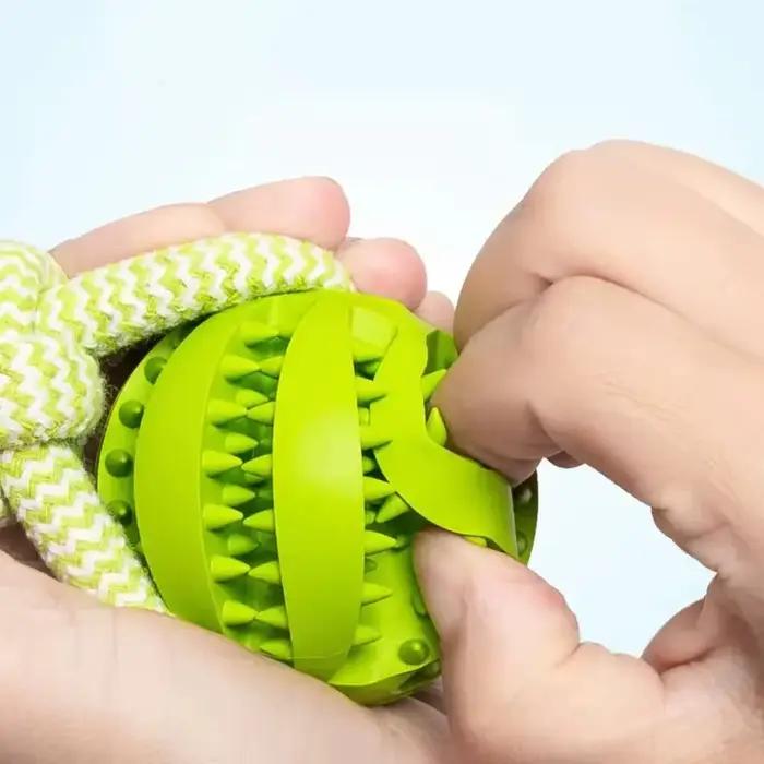 2 pièces de balles à friandises en corde pour chien | Conception portable