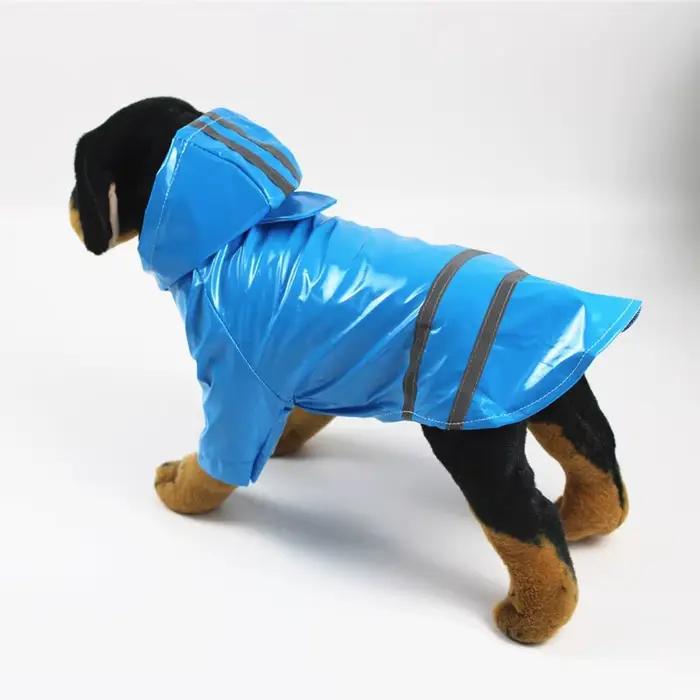 Vêtements pour chiens imperméables à capuche bande réfléchissante