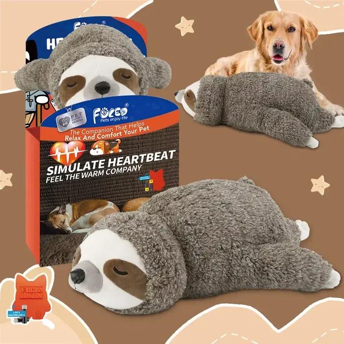 Jouet de battement de coeur de chiot de paresseux de forêt de cadeau de noël pour le soulagement du stress et apaisant