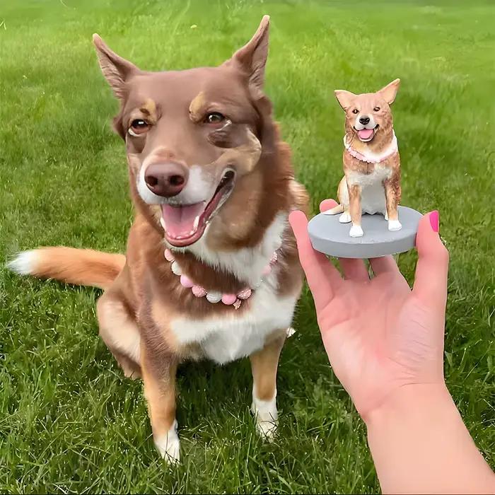 Capturez le charme de votre canin avec notre Bobblehead de chien personnalisé fait à la main