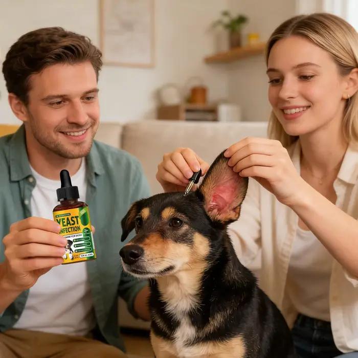 Huile apaisante naturelle anti-démangeaisons pour chiens