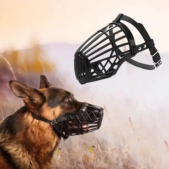 Panier de museau pour chien en plastique et cuir souple