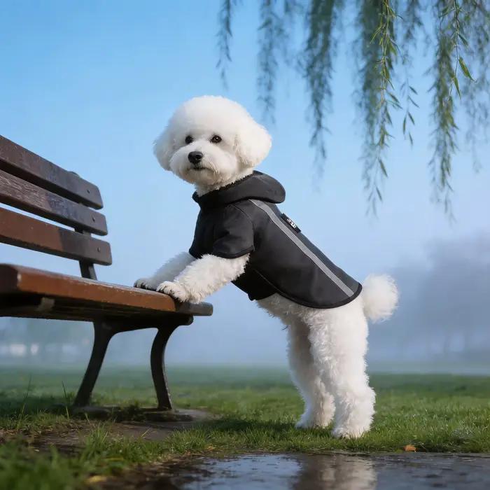 Imperméable noir pour chiens au printemps et en été. À utiliser pendant les saisons pluvieuses. Convient aux