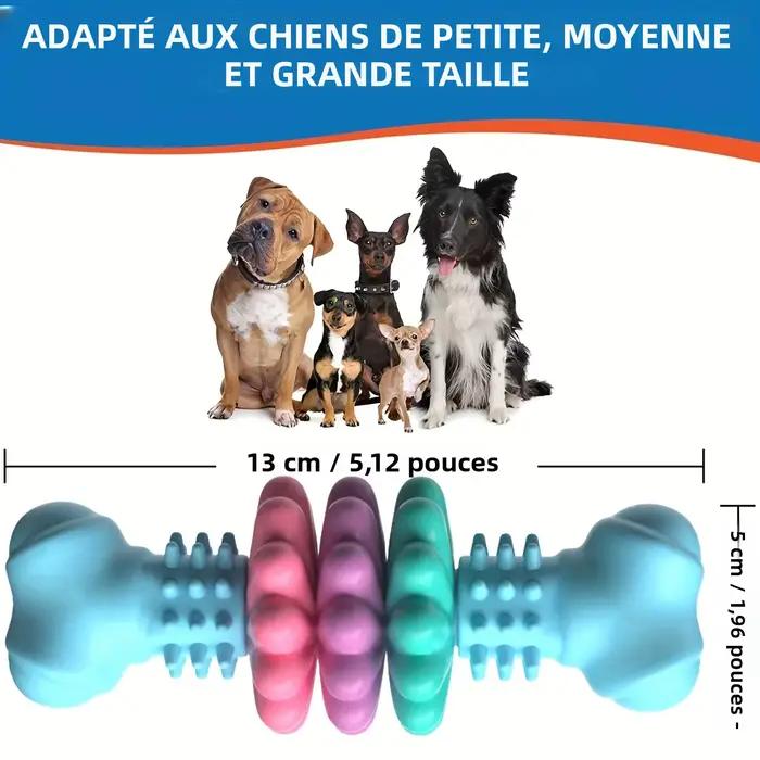 Jouet à mâcher indestructible pour chiens agressifs - Caoutchouc thermoplastique durable avec motif géométrique