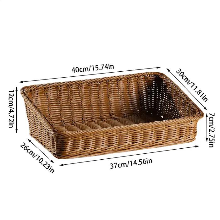 Panier de rangement tressé à la main en rotin
