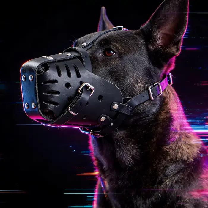 Muselière en cuir respirante pour chien