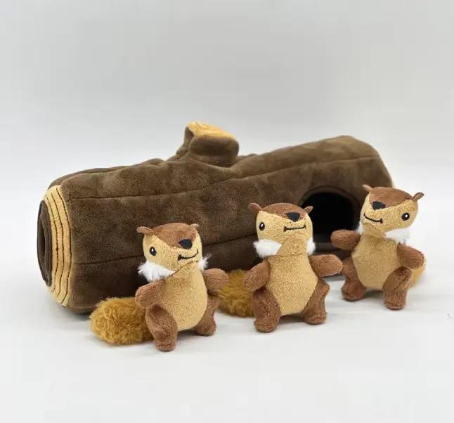 Nouveau jouet de Noël pour chien avec trous d'arbre en forme d'écureuil