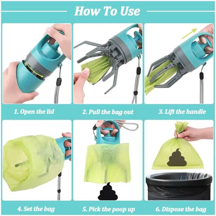 Pelle à excréments de chien Portable avec sac poubelle