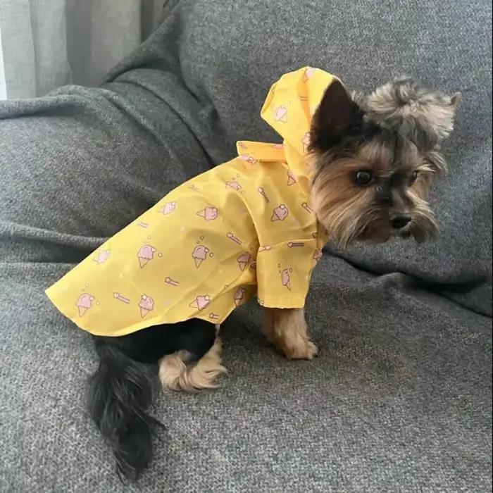 Manteau de Pluie pour Chien Tendance Été Manches Courtes Vêtements Imperméables pour Chiots