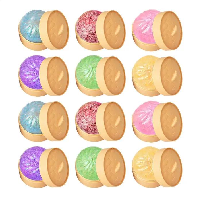 Jouet à presser scintillant à remontée lente, boule anti-stress douce et moelleuse en forme de boulette, jouet sensoriel anti-anxiété, cadeau fantaisie pour enfants