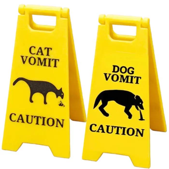 Panneau d'avertissement créatif pour chien et chat