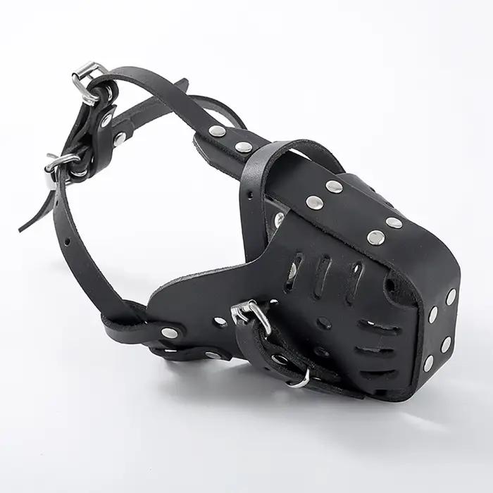 Muselière en cuir respirante pour chien