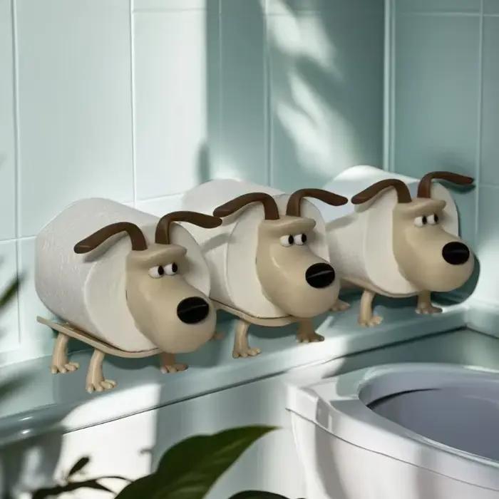 Support de toilette pour chiot, décoration d'intérieur, accessoire de salle de bain, rangement adapté aux toilettes, aux salles de bain, aux cuisines, aux salons, cadeau unique
