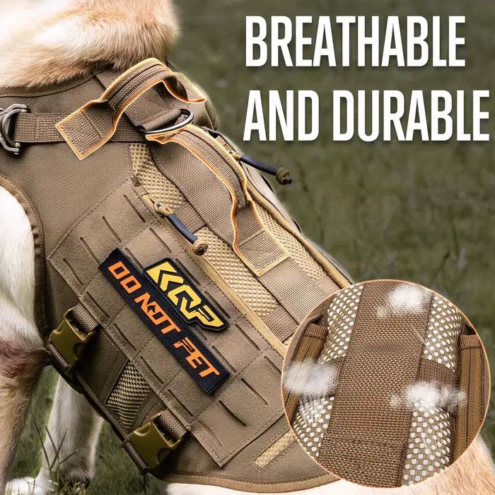 Harnais tactique réglable KQP anti-traction pour chien