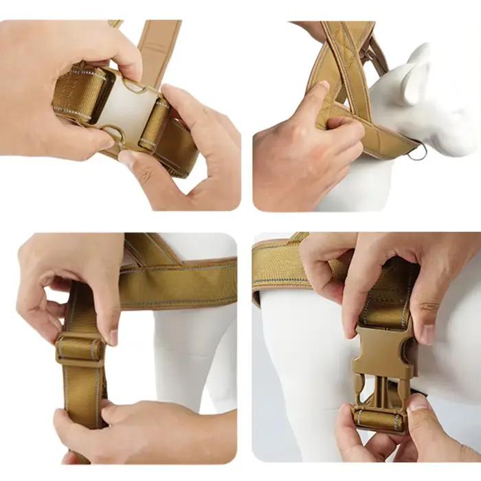 Harnais tactique anti-traction pour chien - Nylon 1000D réglable pour grands chiens