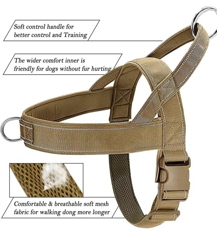 Nouveau Harnais Tactique Anti-Traction pour Chien - Nylon 1000D Réglable pour Grands Chiens