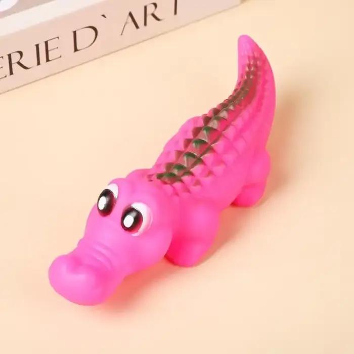 Jouet pour chien en caoutchouc crocodile qui couine
