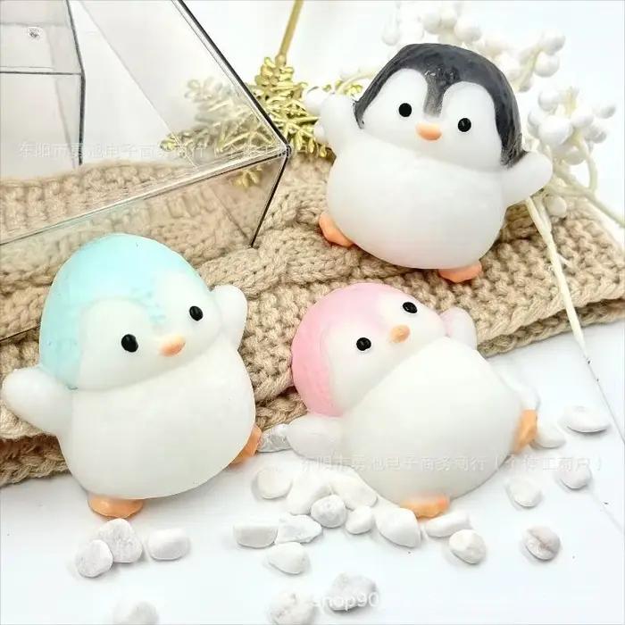 Jouet anti-stress créatif en gel souple en forme de pingouin de dessin animé