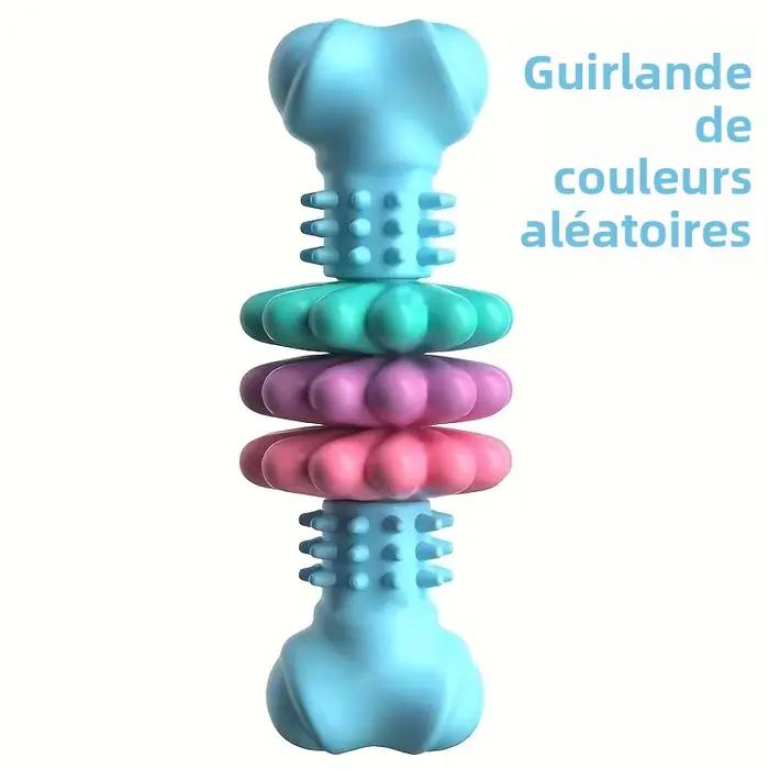 Jouet à mâcher indestructible pour chiens agressifs - Caoutchouc thermoplastique durable avec motif géométrique