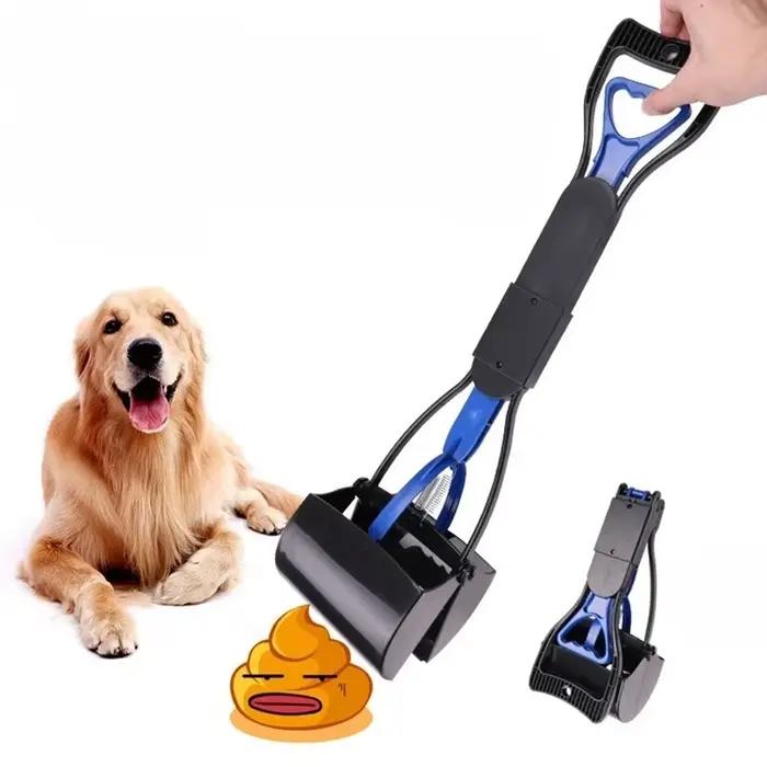 Pelle à crottes pliable à longue poignée pour animaux de compagnie