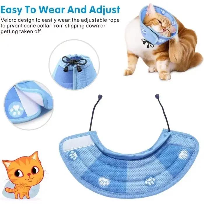 Collier Cône Réglable pour Chat, Doux et Mignon, Récupération, Protection pour Animal de Compagnie après la Chirurgie, observateur, Élisabéthain