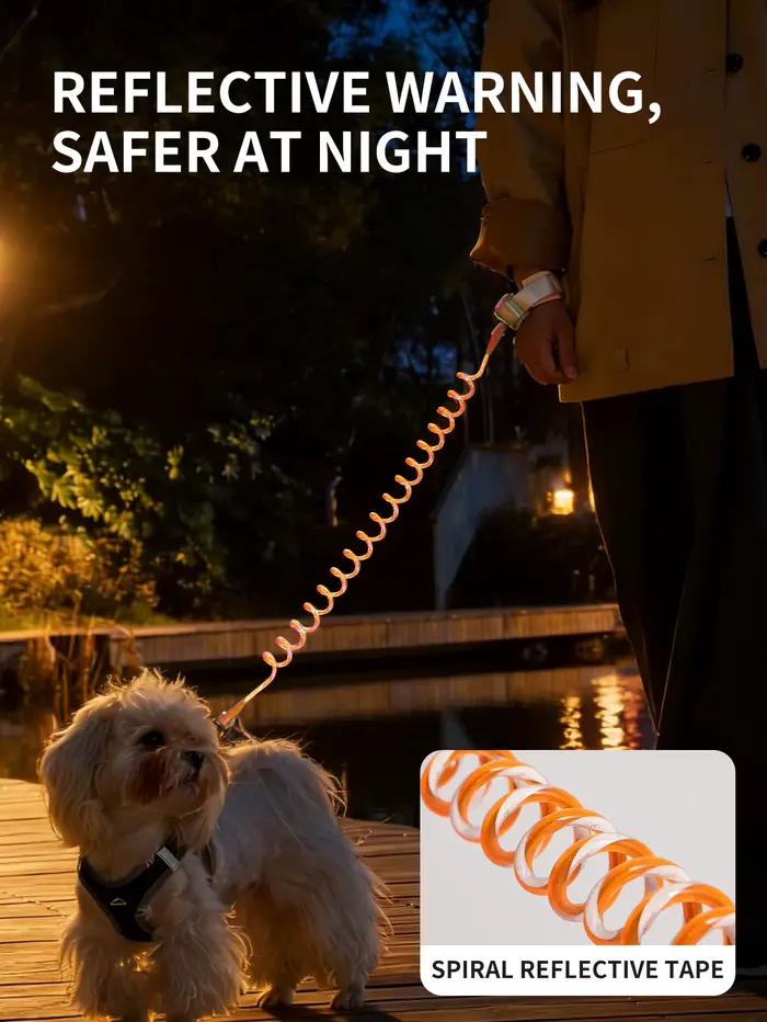 Laisse rétractable mains libres pour chien avec sangle de poignet anti-chute et réflecteur pour les voyages en extérieur