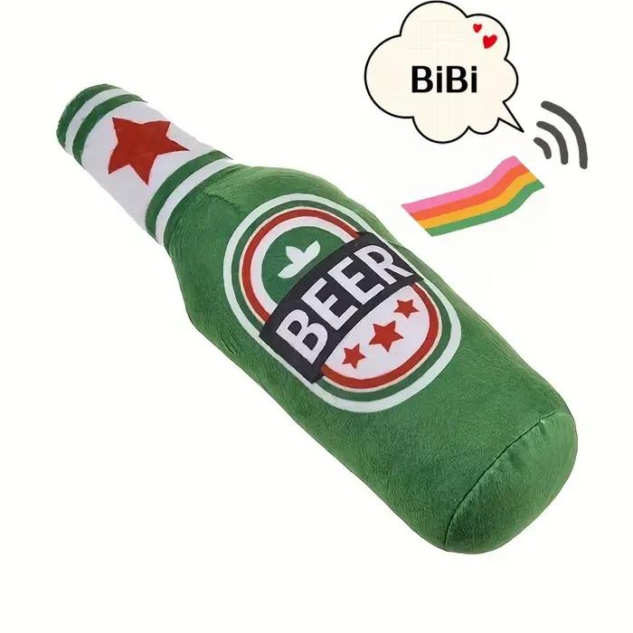Jouet pour chien réaliste en forme de bouteille de bière